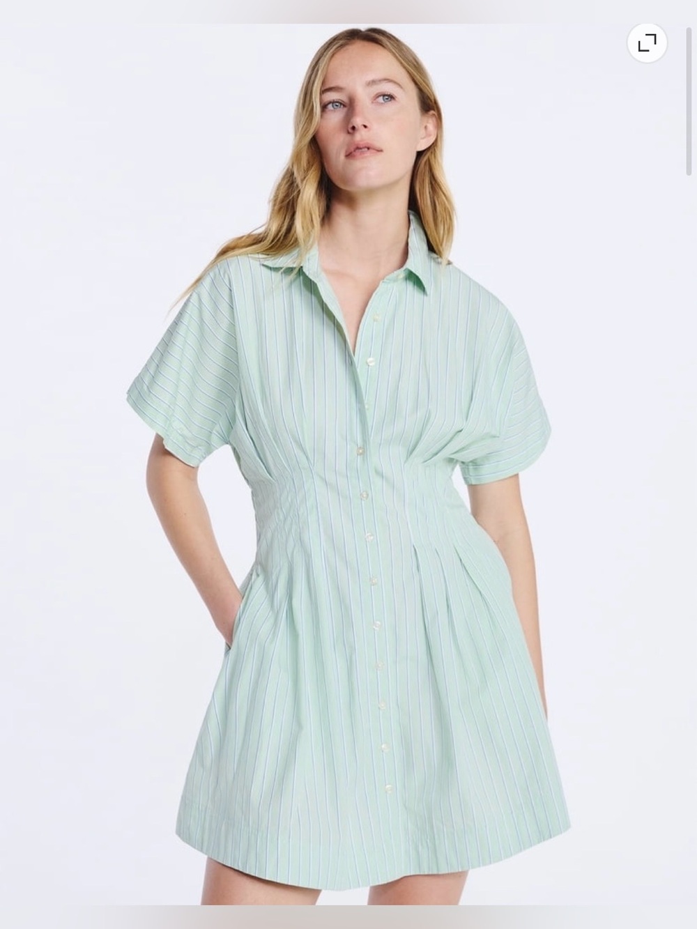 Free Assembly Striped Corset Mini Shirtdress